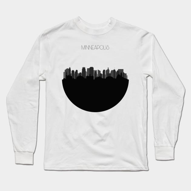 Minneapolis Skyline V2 Long Sleeve T-Shirt by inspirowl